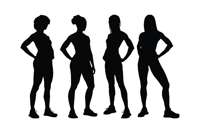 Female bodybuilder silhouette bundle free download