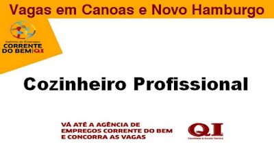 Oportunidade para Cozinheiro em Canoas e Novo Hamburgo