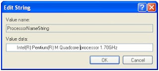 Cara mengganti / mengubah nama processor di System Properties menjadi Quadcore