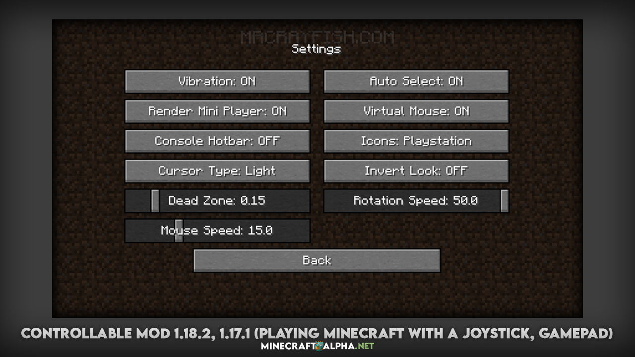 Controllable Mod 1.18.2, 1.17.1 (Playing Minecraft With a Joystick, Gamepad)
