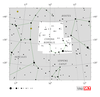 IAU: Карта на съзвездието Северна корона | Corona Borealis
