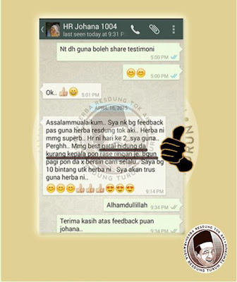 testimoni herba resdung tok aki