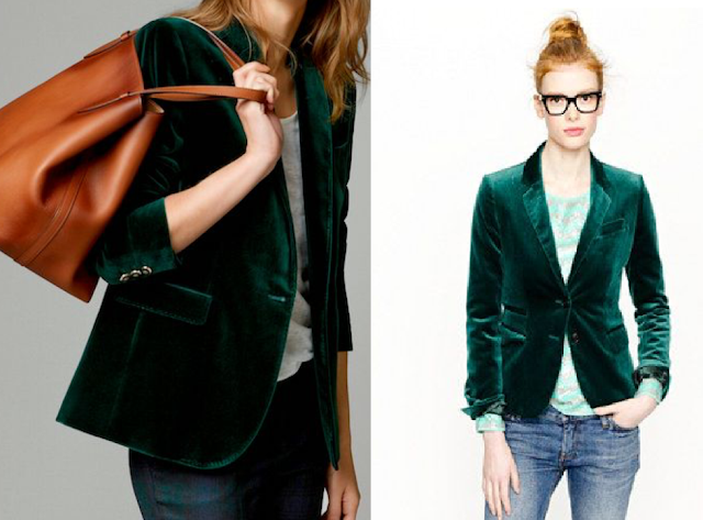 blazer en velours vert