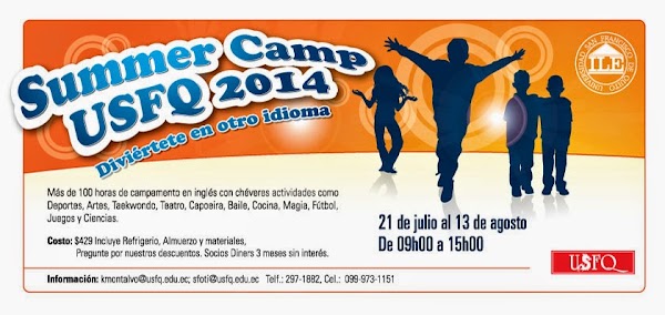 Summer Camp USFQ 2014 para niños y jóvenes: 21/julio al 13/agosto