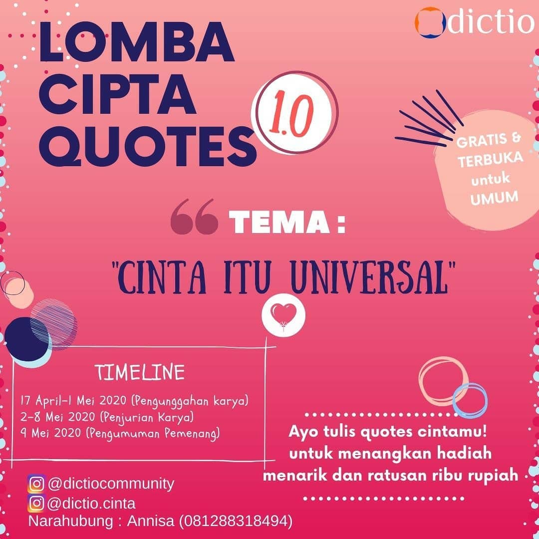 Lomba Menulis Quotes Tema Cinta Itu Universal - lomba menulis cerpen 2021