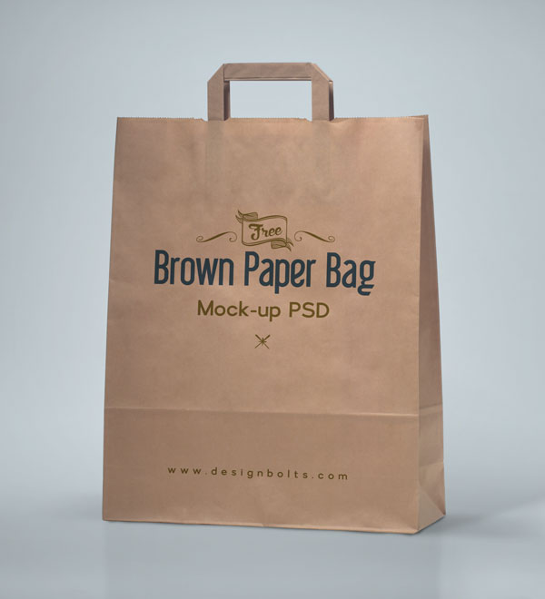 Free Brown Shopping Bag Packaging Mock-up