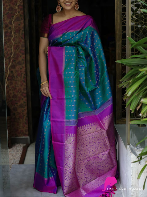 Tussar Stitch Line Checks Silk Sarees