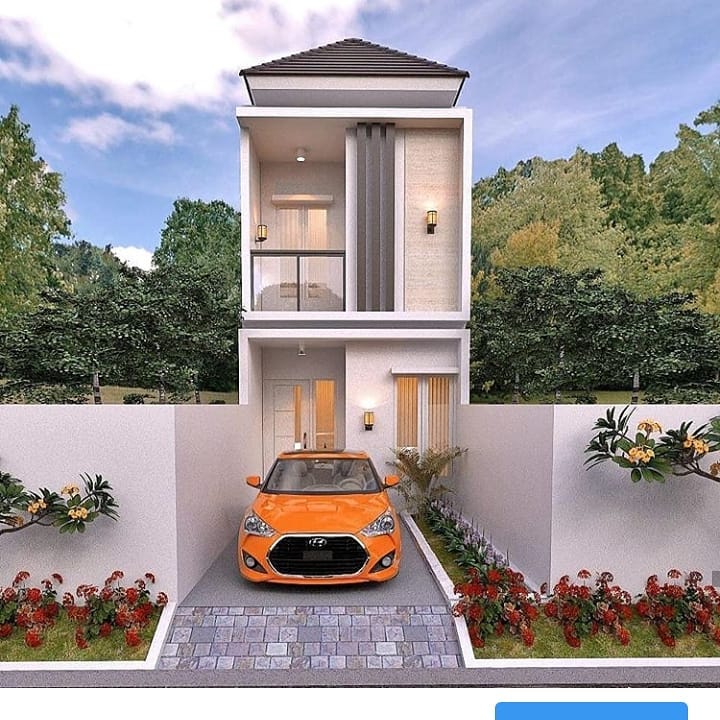  Desain  Rumah  Lantai  2 dengan Lebar 4 Meter Berserta Rencana Anggaran Biaya RAB Homeshabby 
