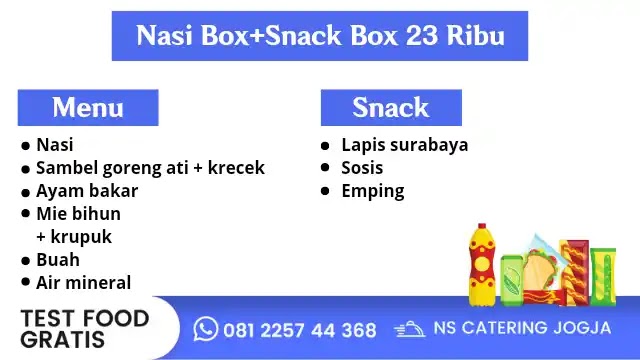 Nasi kotak Jogja dan snack box