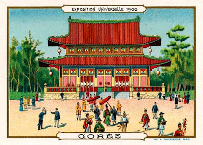 Exposition universelle de Paris 1900 - pavillon de la Corée - Chromo - Vue d'artiste