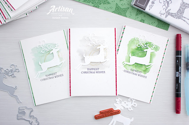 Dashing Deer by Stampin' Up! - Easy Christmas Cards by Susan Wong