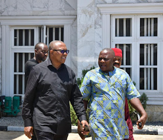 Former Governor of Anambra State, Peter Obi, visits CEO of Innoson Motors, Chief Innocent Chukwuma as they share "convival moments"