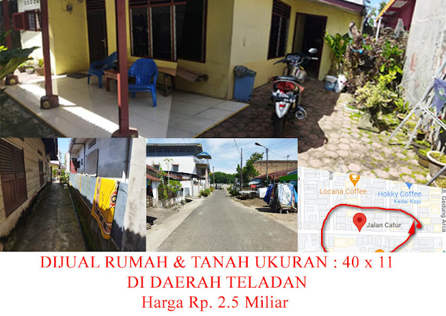 DIJUAL TANAH BONUS RUMAH LAMA di Jl.Catur Teladan Medan