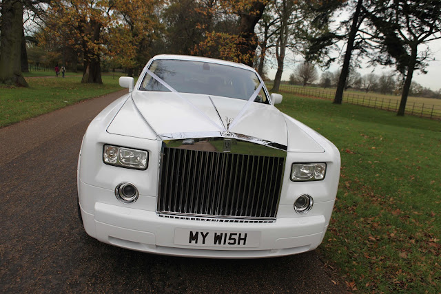 Rolls Royce phantom white wedding