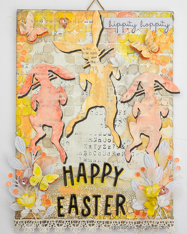 Layers of ink - Pastel Easter Decor with Bunnies tutorial by Anna-Karin Evaldsson.