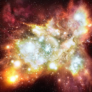 Artist's impression of the biggest and brightest star-birth region seen in the universe to-date – ESA, NASA and Robert A. E. Fosbury (European Space Agency / Space Telescope-European Co-ordinating Facility, Germany)