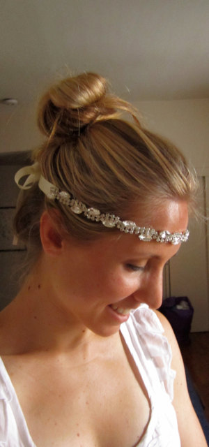 ClybournAve has this amazing crystal headpiece that can be worn a variety of