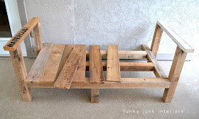 how to build a pallet wood outdoor furniture sofa Funky Junk Interiors