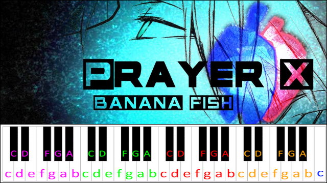 Prayer X (Banana Fish ED 1) Piano / Keyboard Easy Letter Notes for Beginners