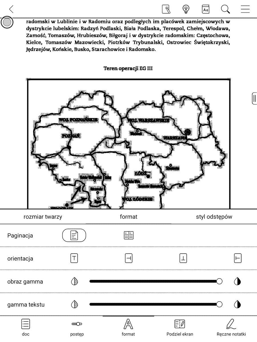 Onyx Boox Note Air – zbyt wysoki poziom korekcji gamma może negatywnie wpływać na czytelność obrazu i tekstu