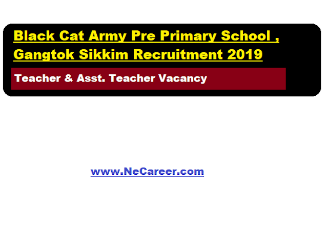 Black Cat Army Pre Primary School , Gangtok Jobs 2019 (August) | Teaching Vacancy 