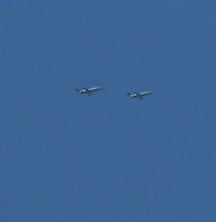 two identical aircraft flying relatively close