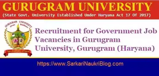 Non-Teaching Vacancies in Gurugram University 2019