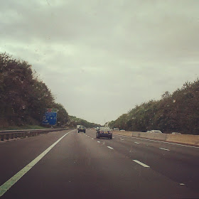 5pm - driving along the M4 motorway