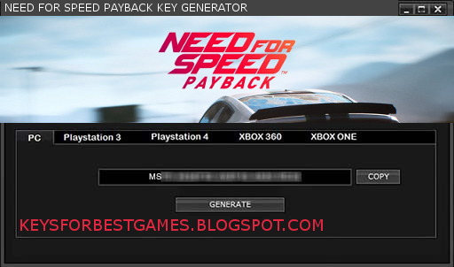 need for speed payback license key free download