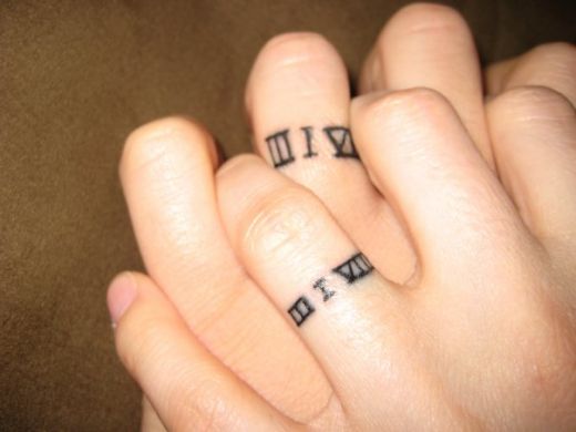 Now unless I am mistaken this Wedding Ring Tattoo is roman numerals but is