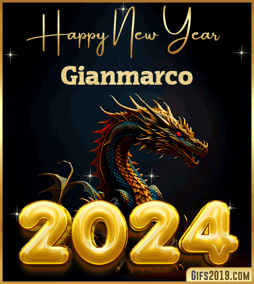 Happy New Year 2024 gif wishes Gianmarco