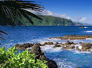 . Hana Highway beside the Pacific Ocean on Maui in the Hawaiian Islands. (hanahighway mauihawaii)