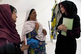 Angelina Jolie with Hijab During Pakistan