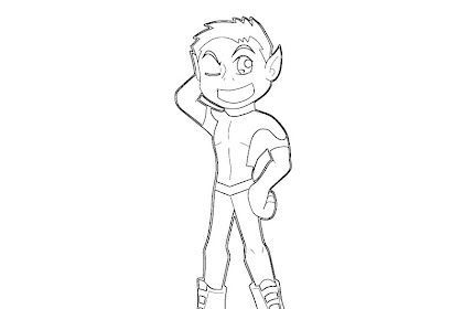 action beast boy coloring page Coloringpages101 template