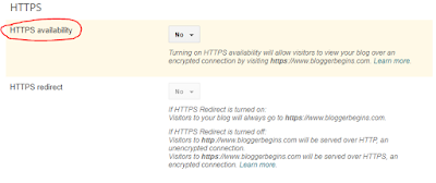 HTTPS availability is new column that present on draft.blogger.com to enable HTTPS in custom domain