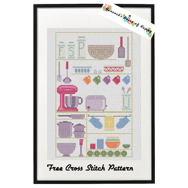 Free Cross Stitch Kitchen Sampler and Mini Kitchen Motifs to Download