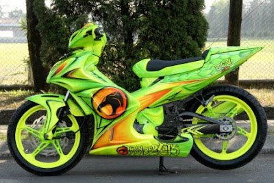 Airbrushing Motorcycles on Best Modification Yamaha Jupiter Mx Green Bubble   Airbrush