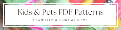 PDF print-at-home sewing patterns for pets and kids projects