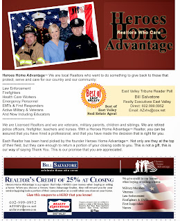 Realty Executives East Valley is an Independently Owned and Operated subsidiary of Realty Executives International, offering a complete range of real estate services to the entire Phoenix Valley Area. Bill Salvatore is owner/partner of Realty Executives East Valley, Founder of Arizona Veterans Helping Veterans (AZVHV), and President of the Phoenix Chapter of Veterans Association of Real Estate Professionals (VAREP). 