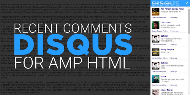 Widget Recent Comments Disqus Untuk Blog AMP HTML