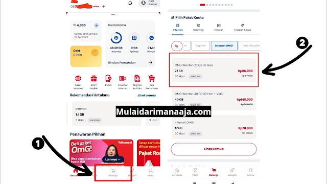 cara menggunakan kuota nonton Telkomsel