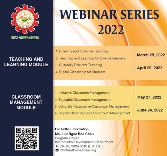 4-Day Free International Modular Online Training for Teachers from SEAMEO RETRAC | March - June 2022 | Register Now!