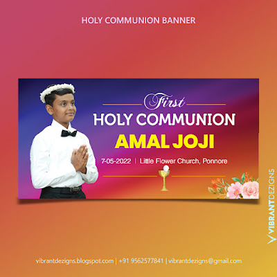 holy communion Banner, first-holy-communion-banner, first holy communion flex design, communion banner design, banner printing thrissur