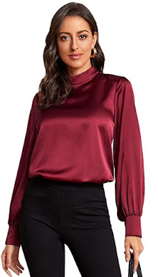 Long Sleeve Satin Blouses