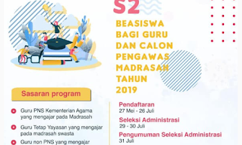Kabar Gembira! KEMENAG Membuka Kesempatan Bagi Guru dan Calon Pengawas Madrasah untuk Mendapatkan Beasiswa S2 Tahun 2019