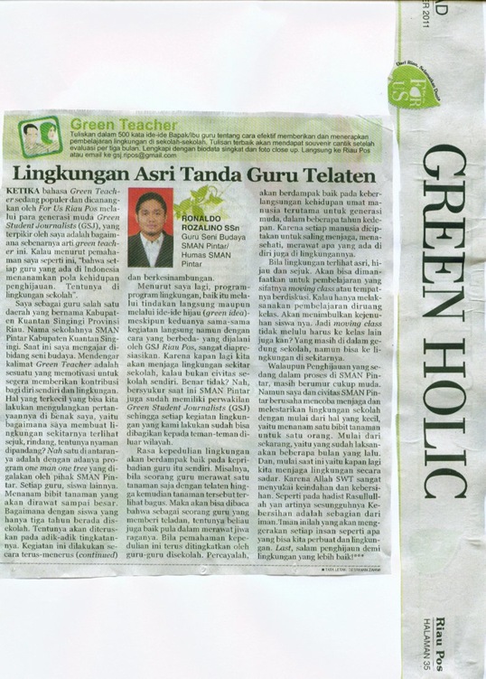 Green Teacher Tulisan Ronaldo Ronaldo S.Sn di Riaupos