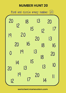 number recognition worksheet, number hunt worksheets, number hunt worksheet, number hunt worksheet for preschool, free printable number hunt worksheets, number find worksheets, preschool number hunt, number 11 to 20 hunt worksheet  @momovators