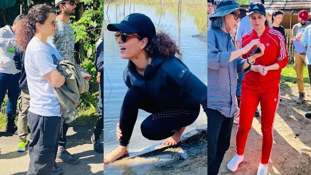 Kangana Ranaut's Day Out With Her Emergency Team At Chandubi Lake In Assam. 