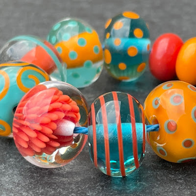 Handmade lampwork glass beads by Laura Sparling