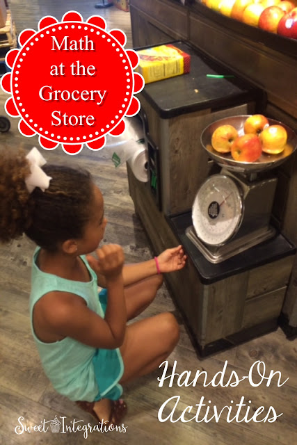 Grocery Store Math - Hands-On Activities, Get your children involved while shopping for groceries, use estimation, read labels and plan meals with a budget.